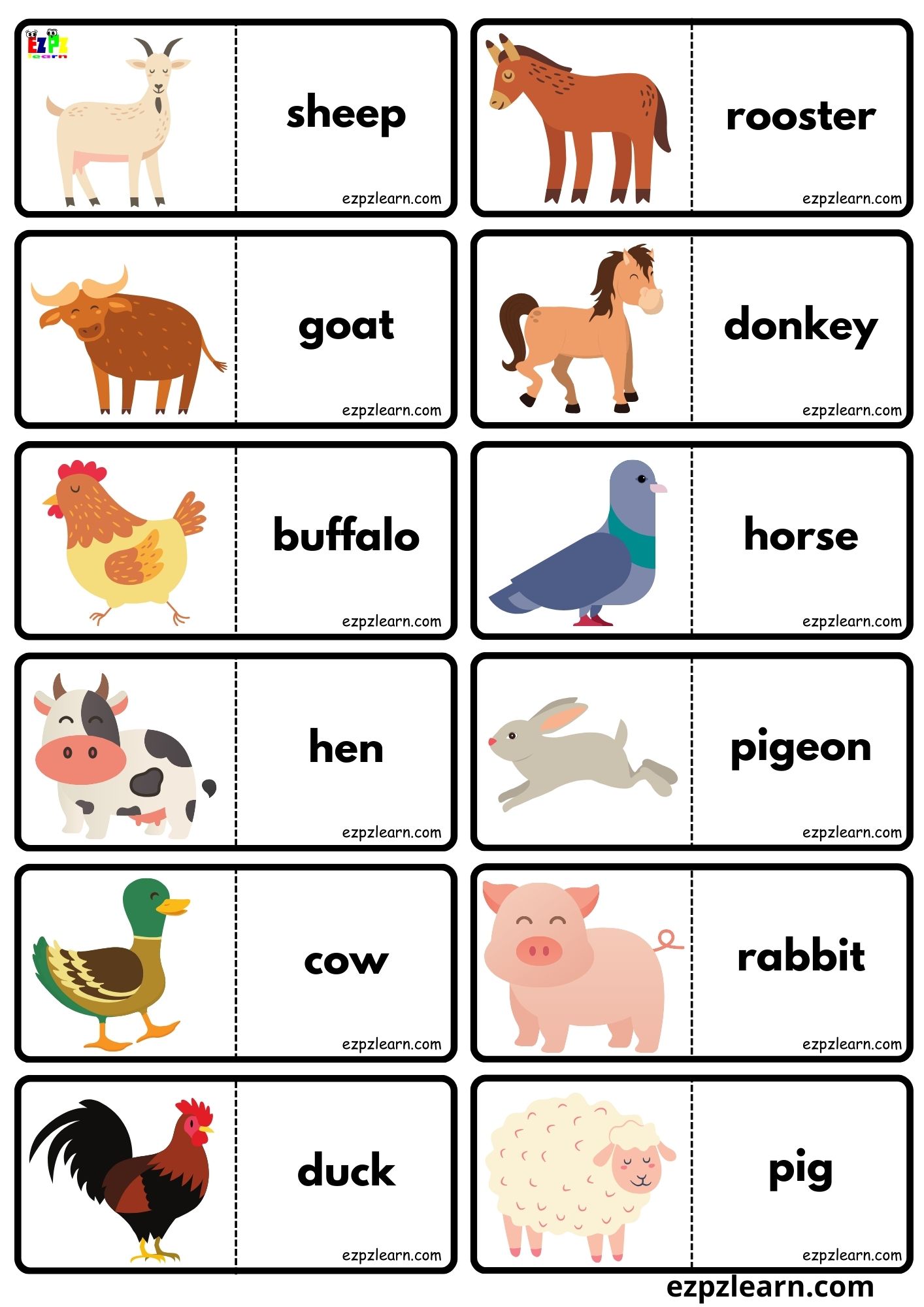 Farm Animals - Ezpzlearn.com